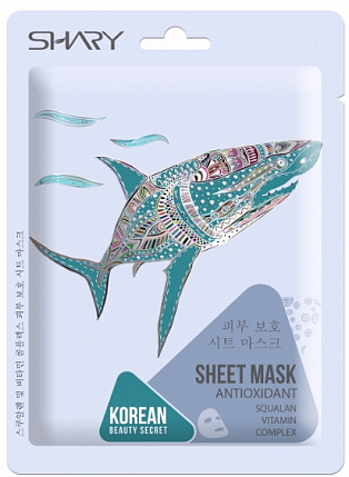 Тканевая маска для лица Сквалан и комплекс витаминов