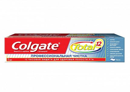 Зубная паста-гель Total 12 профессиональная чистка 75мл
